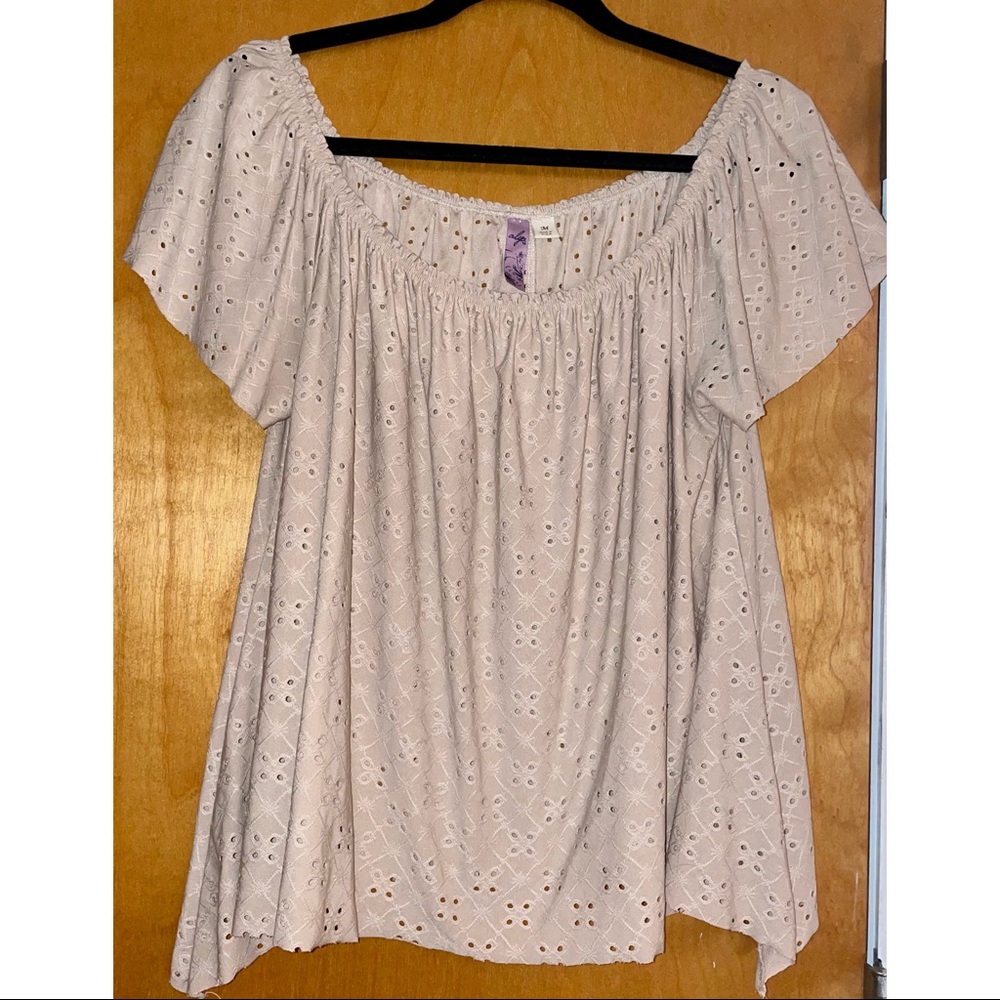 Adorable off the shoulder top!